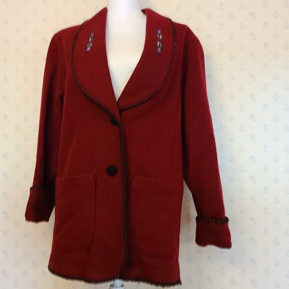 Midwestern Garment Co. Jackets & Blazers - MIDWESTERN GARMENT CO VINTAGE  90'S RED SOUTHWESTERN BLAZER (SMALL)